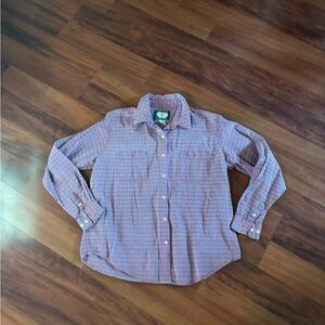 St. John's Bay Red and Blue Casual Button Down Shirt